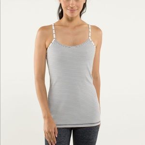Lululemon Power Y tank cream with navy stripes